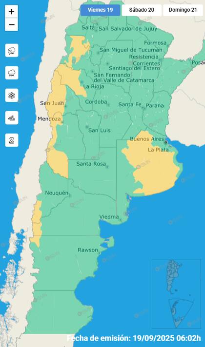 Alertas para este viernes 19 de septiembre.