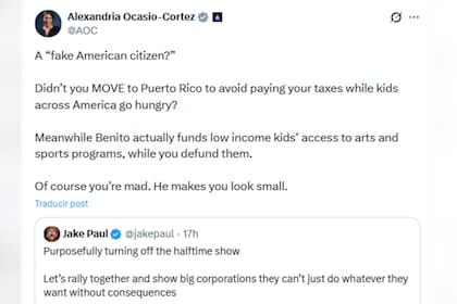 Alexandria Ocasio-Cortez apuntó contra un crítico de Bad Bunny tras el Super Bowl