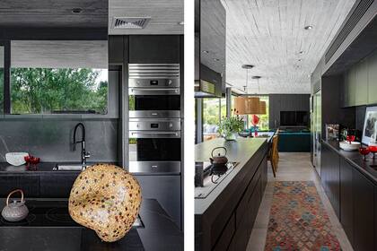 Alfombra (Mihran). Lámparas de madera (La Base).