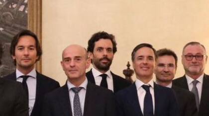 Alfonso Aznar en la reunión con Milei.
