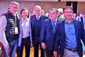 Alfonso Prat-Gay, Gerardo Morales, Mario Negri y Luis Naidenoff, en Parque Norte