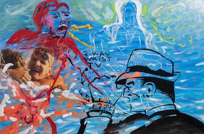 Alfredo Londaibere, Sin título, 1983.
Acrílico, collage, sobre papel