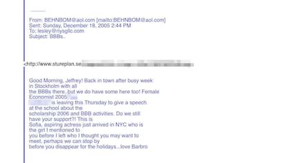 Algunas capturas de los mails que compartió el medio sueco DN