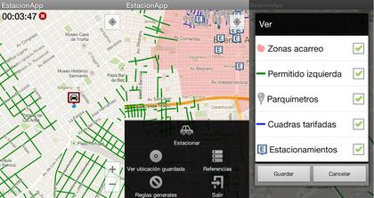 Algunas capturas de pantalla de la aplicación EstacionApp, ganadora del concurso BA Apps del Gobierno de la Ciudad