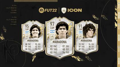 Algunas de las cartas de Diego Armando Maradona que se retiraran del FIFA 22