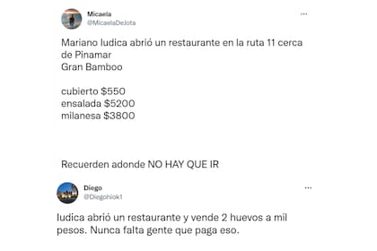 Algunas de las críticas que recibió el restaurante de Mariano Iúdica por los precios