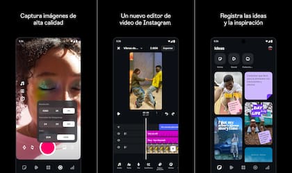 Algunas de las funciones de Edits, el nuevo editor de videos verticales de Instagram