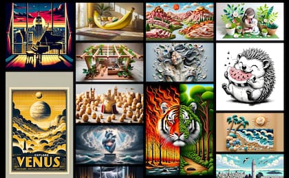 Algunas de las imágenes creadas por DALL-E 3 a partir de las descripciones de los usuarios