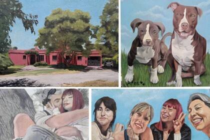 Algunas de las pinturas de Milagros Checchis Biscaro