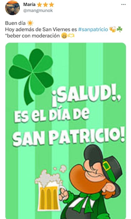 Algunas de las reacciones en las redes sociales por la llegada del día de San Patricio