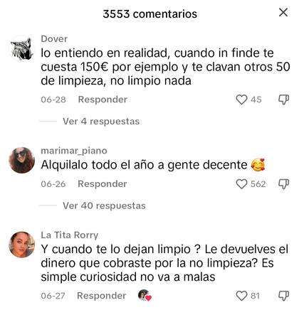Algunas de las reacciones por parte de los usuarios en TikTok