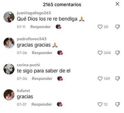 Algunas de las reacciones por parte de los usuarios en TikTok
