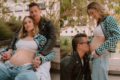 Algunas imágenes del video que compartieron Mau Montaner y Sara Escobar para anunciar el embarazo
