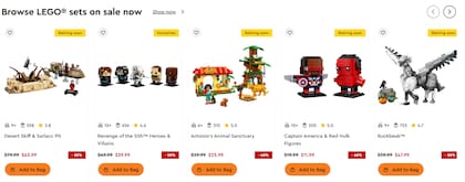 Algunas ofertas en la página de LEGO previo al Black Friday (LEGO)