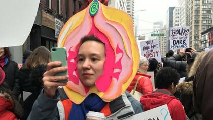 Algunas personas crearon disfraces para la marcha