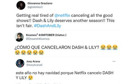 Algunas quejas de los usuarios en Twitter tras la cancelación de la serie