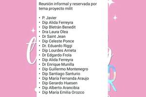 Alguno de los integrantes del grupo de WhatsApp en el que se coordinó la visita a represores en Ezeiza