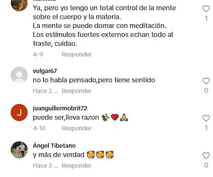 Algunos comentarios que recibió la psicóloga