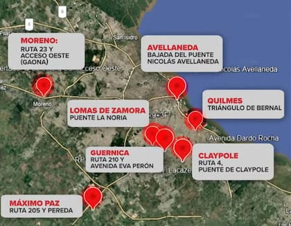 Algunos de los accesos que presentarán inconvenientes durante la jornada