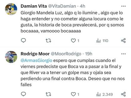 Algunos de los comentarios por parte de los hinchas en la publicación de Armas