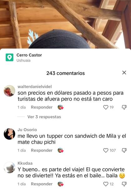Algunos de los comentarios por parte de los s en TikTok