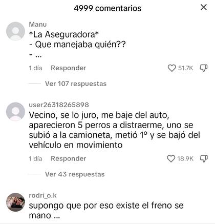 Algunos de los comentarios por parte de los usuarios en TikTok