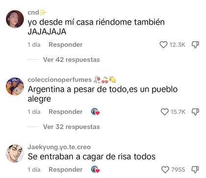 Algunos de los comentarios por parte de los usuarios en el posteo viral