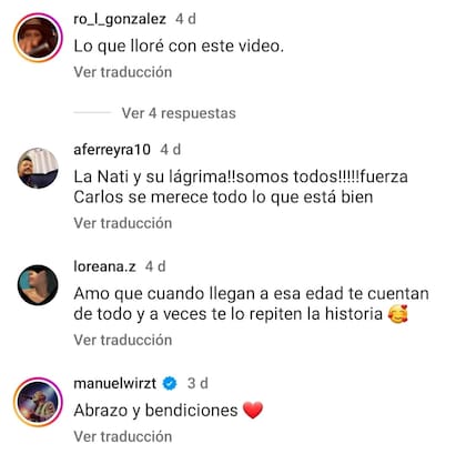 Algunos de los comentarios por parte de sus fanáticos en Instagram