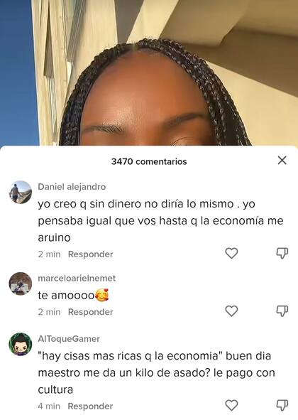 Algunos de los comentarios que Dayana recibió en el video viral