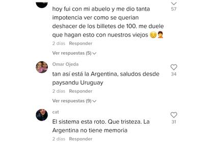 Algunos de los comentarios que hicieron los usuarios argentinos en la publicación