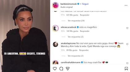 Algunos de los comentarios que recibió el posteo de Simons sobre su entrevista a Kim Kardashian