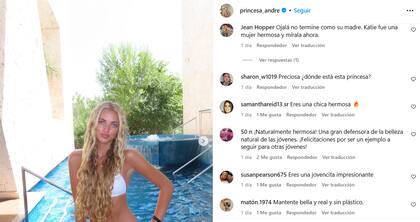 Algunos de los comentarios que recibió la influencer (Foto: Captura Instagram @princesa_andre)