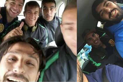 Algunos de los hinchas que trasladaron al plantel de Central al estadio