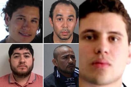 Algunos de los latinos buscados por la DEA; a la derecha en grande, Ivan Archivaldo Guzman-Salazar, "El Chapito"