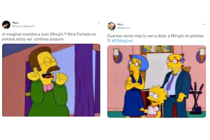 Algunos de los memes que publicaron los usuarios por los desnudos en El Marginal