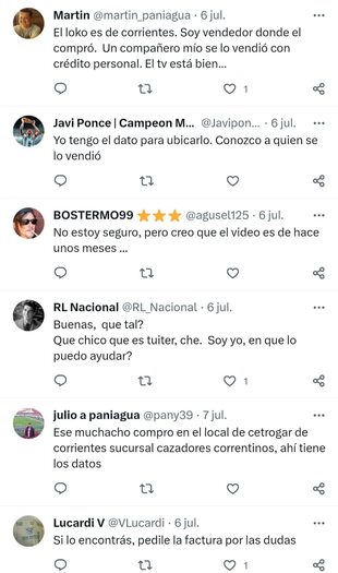 Algunos de los mensajes en el hecho que se volvió viral