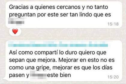 Algunos de los mensajes enviados por Lourdes al chat.