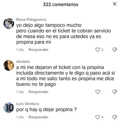 Algunos de los mensajes por parte de los usuarios en TikTok