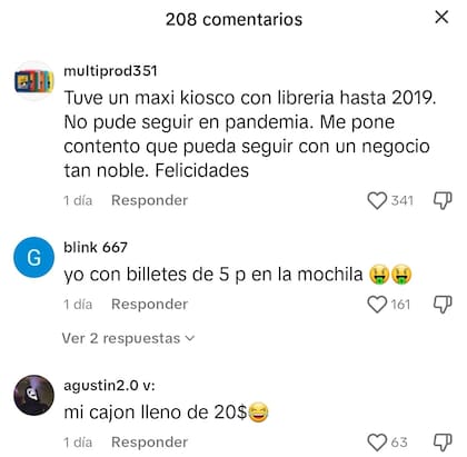 Algunos de los mensajes que los usuarios hicieron en la publicación
