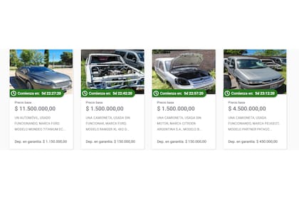 Algunos de los modelos por subastar