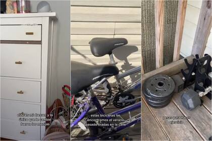 Algunos de los muebles y objetos que recuperó la tiktoker de la calle