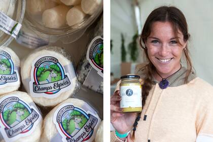 Algunos de los productos disponibles en el almacén de compras, algunos de ellos con la curaduría de la autora, cocinera y jardinera Laura Di Cola.
