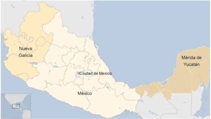 Algunos de los reinos de Nueva España