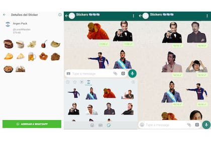 Algunos de los stickers disponibles para Whatsapp