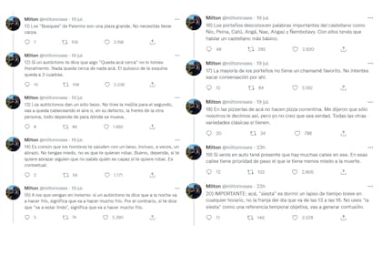 Algunos de los tips del hilo viral sobre Buenos Aires