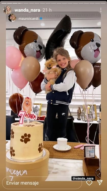 Algunos detalles del cumpleaños de Francesa Icardi, ambientado en la temática de animales