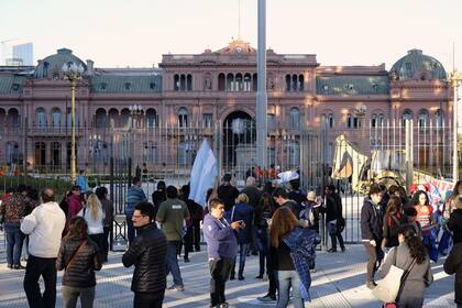 Algunos manifestantes se acercaron a la Casa Rosada