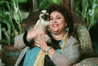 Alicia Bruzzo, en su casa, en 1999, año en el que estaba por estrenar la obra Misery