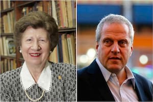 Alicia María Zorrilla, presdienta de la Academia Argentina de Letras, y el ministro de Educación de la Nación, Jaime Perczyk