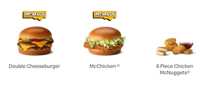 Alimentos que se pueden agregar por un dólar en la compra de combos Meal Deal de McDonald's (mcdonalds.com)